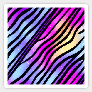 Wavy lines on a Snowy Bright Liquid Multicolor gradient - Abstract Geometric Pattern Sticker